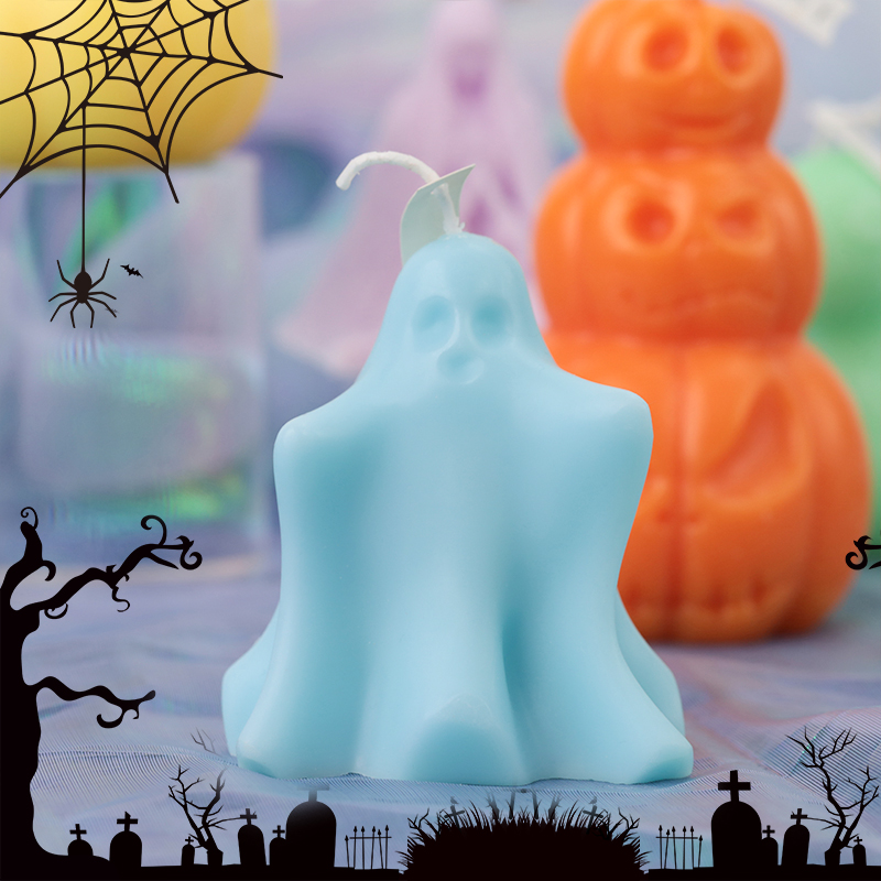 Scented ghost pillar candles Halloween decoration